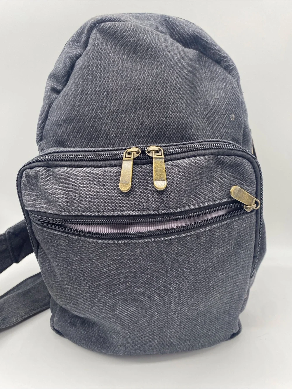 Men's Charcoal Canvas Sling Backpack - Versatile Crossbody Bag